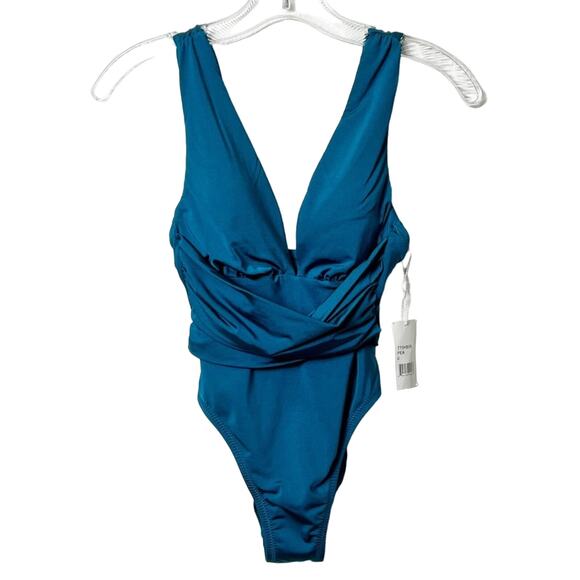 TRINA TURK SOLID WRAP FRONT ONE PIECE WOMEN SWIMSUIT SIZE 0 NEW WITH TAGS - Picture 1 of 4